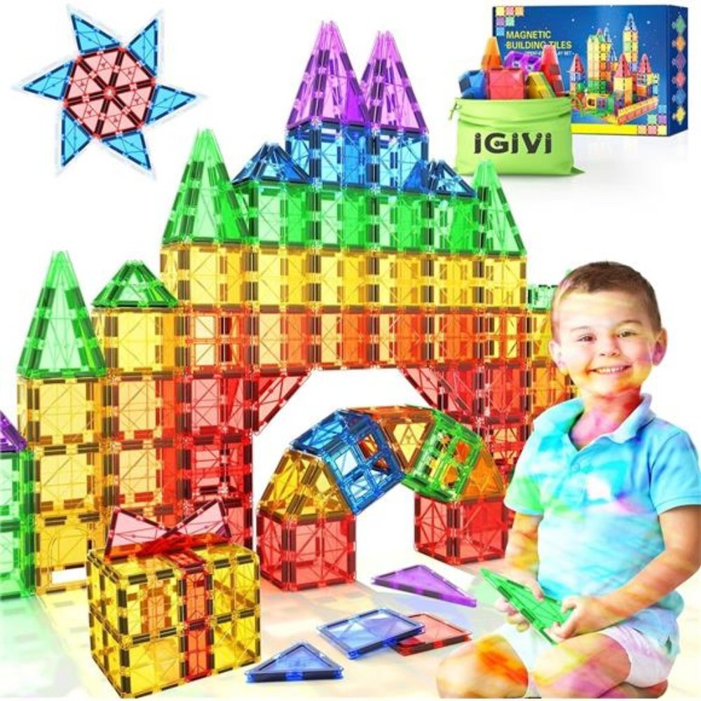 Magnetic Tiles Kids Toys for 3+ Year Old Boys & Girls, STEM Building Blocks Toys